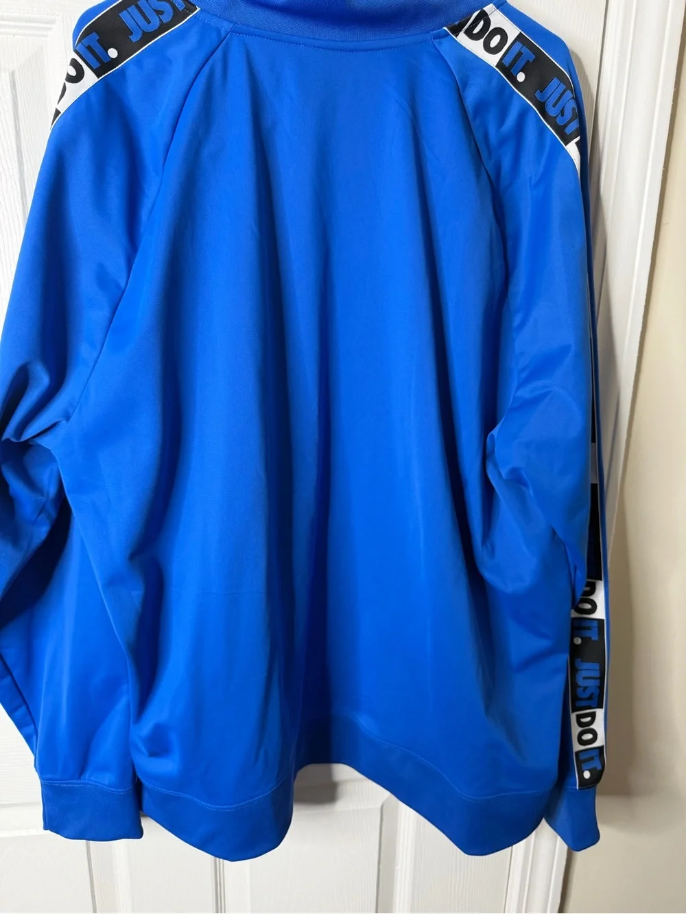 Nike Just Do It Track Jacket Men’s XXL Blue Full Zip Logo Tape
